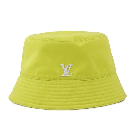 LOUIS VUITTON Monogram Neon Reversible Bucket Hat Size L Cotton Neon Yellow - Picture 1 of 14